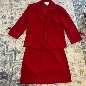 Elegant Red Skirt Set